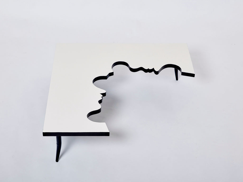 Jean Marais iron wood coffee table Hommage a Jean Cocteau 1972