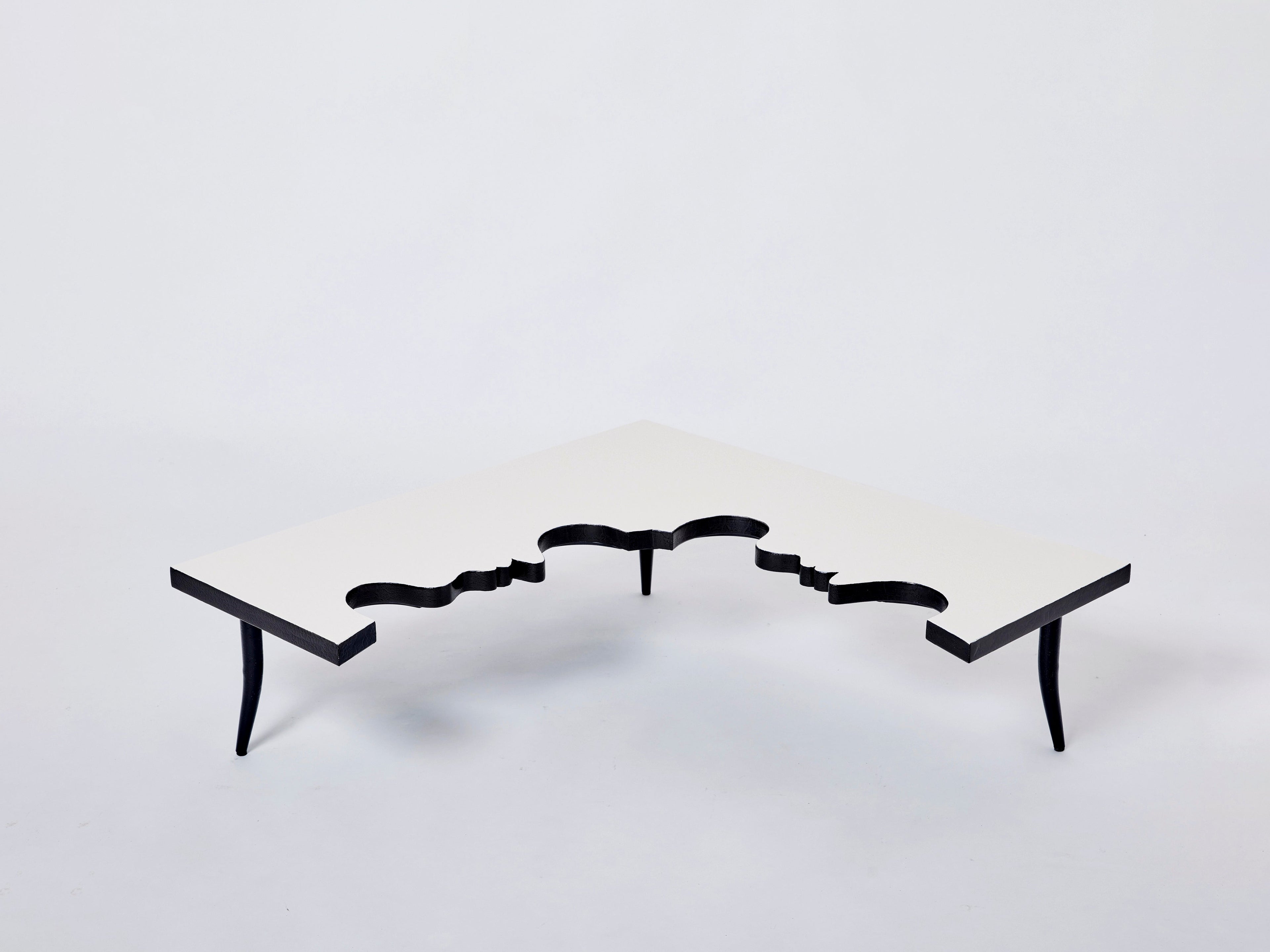 Jean Marais iron wood coffee table Hommage a Jean Cocteau 1972