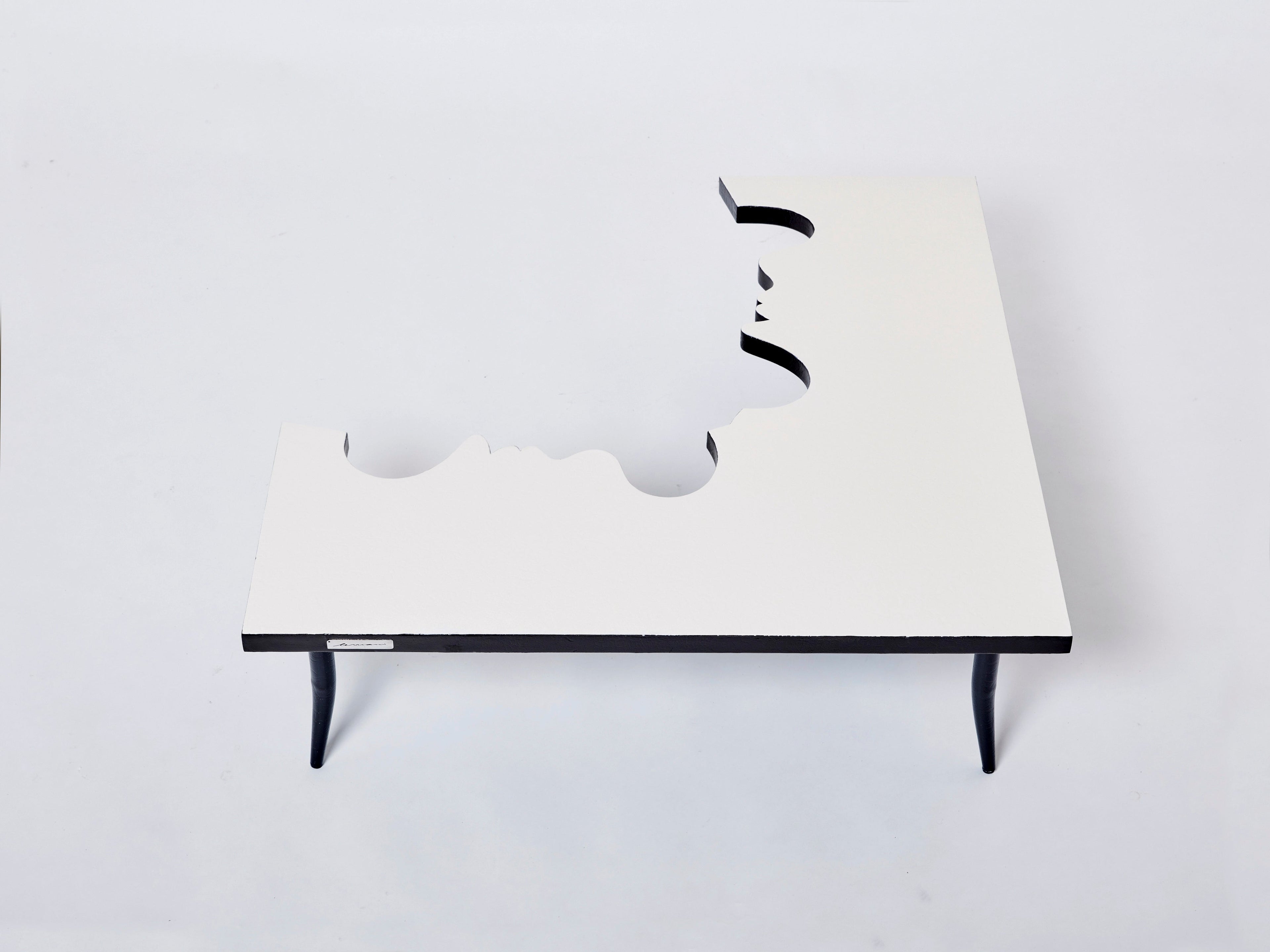 Jean Marais iron wood coffee table Hommage a Jean Cocteau 1972