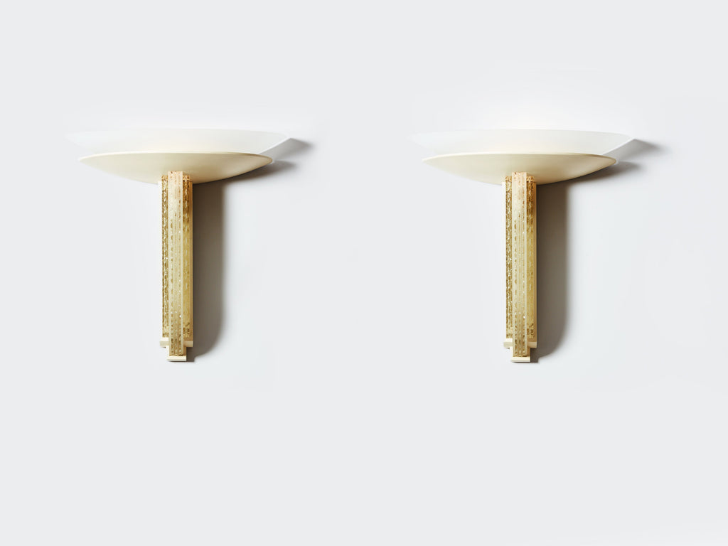 Jean Perzel pair of original cut glass wall lights No 650 from 1930s