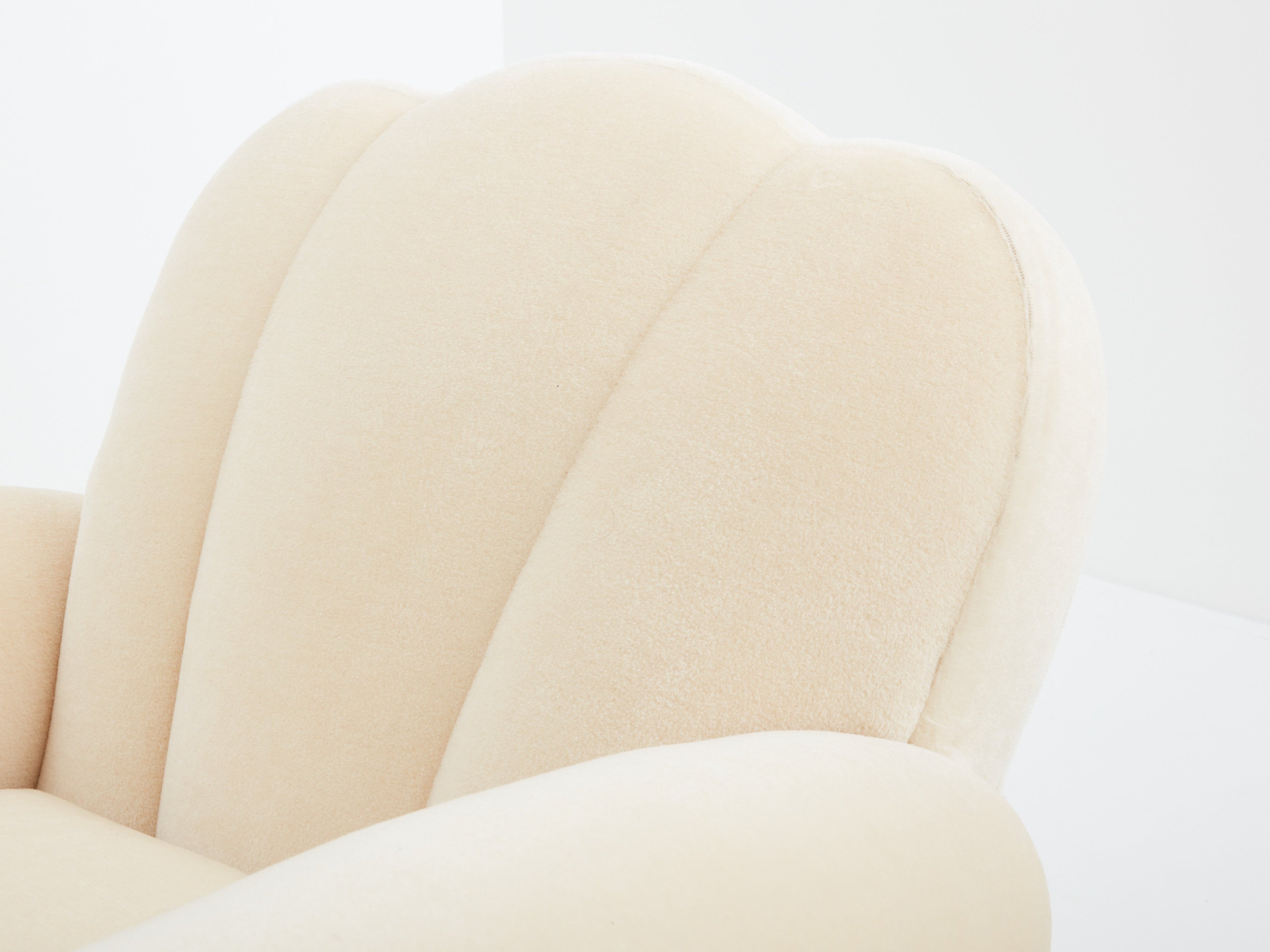 Jules Leleu pair of club armchairs mohair velvet 1940s