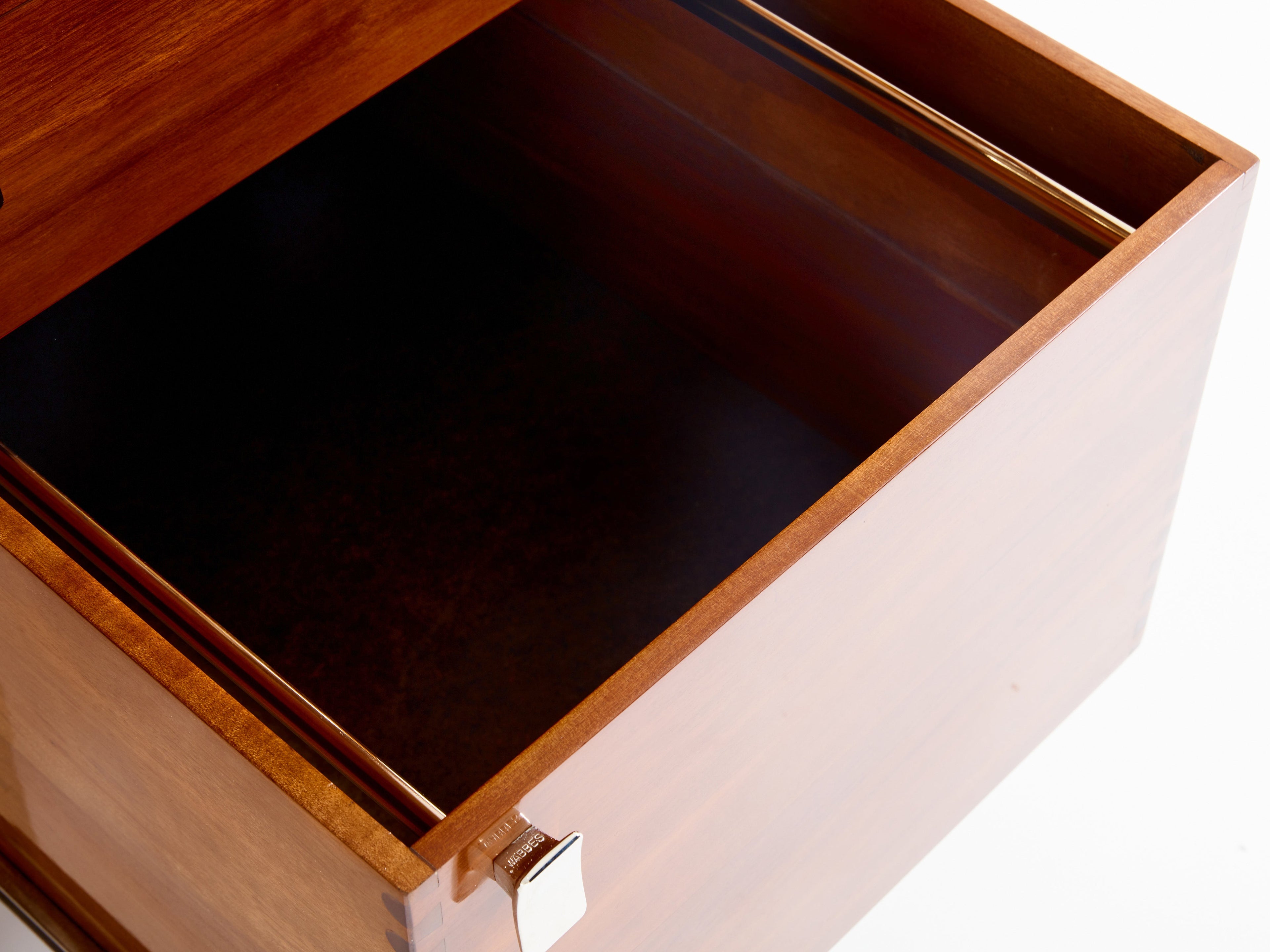 Jules Wabbes curved executive mahogany and jatoba desk 1958