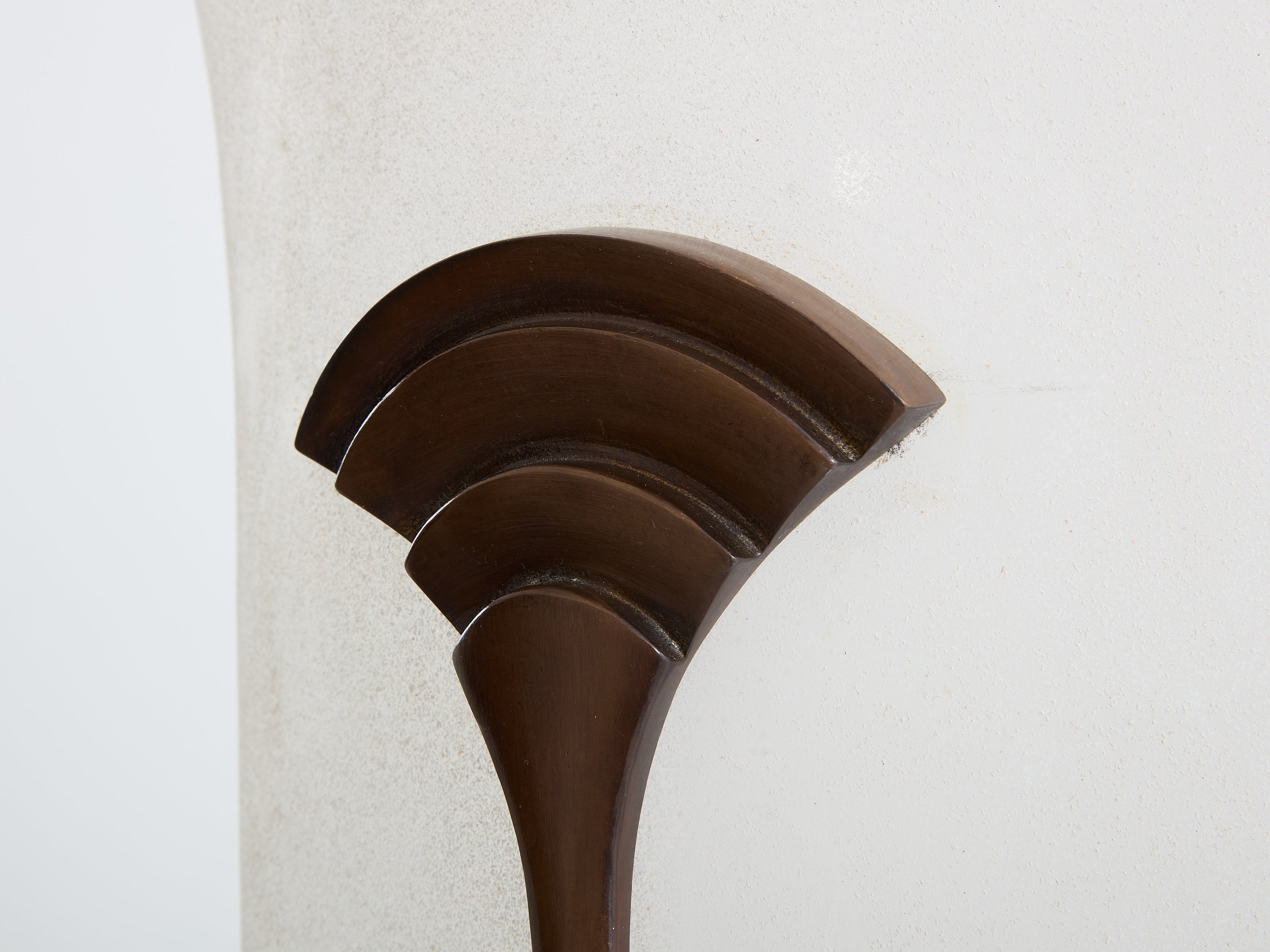 Karl Springer for Seguso large bronze Art Deco frosted glass vase 1980