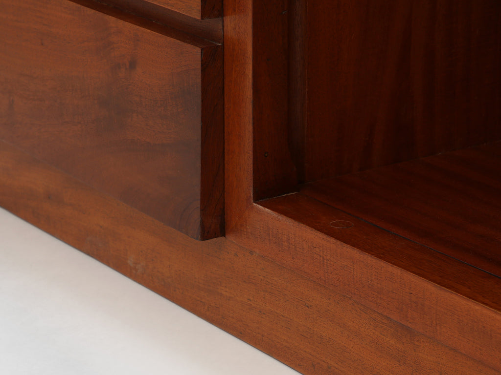 Large French modernist two doors cabinet solid mahogany 1940s