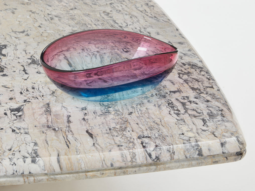 Large coffee table Greige Sicilian marble 1970s