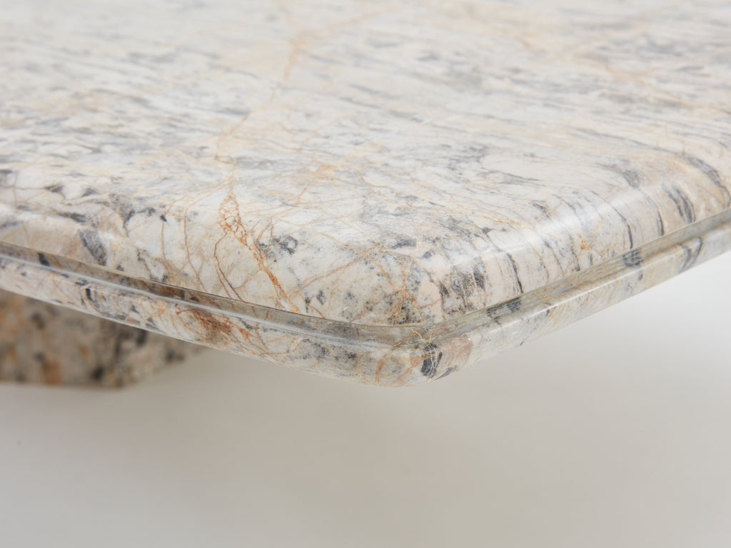 Large coffee table Greige Sicilian marble 1970s