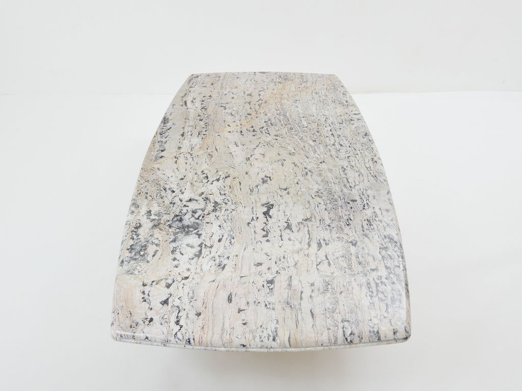 Large coffee table Greige Sicilian marble 1970s