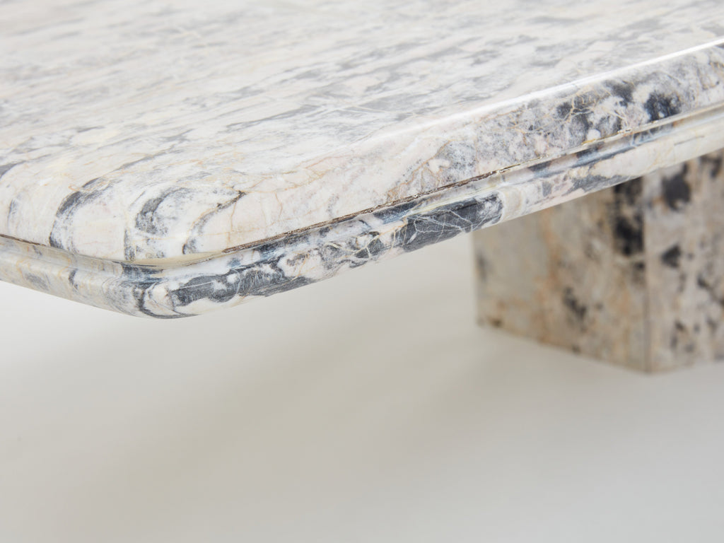 Large coffee table Greige Sicilian marble 1970s