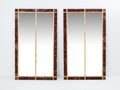 Large pair of French 19th Century gilt faux bamboo upholstery mirrors