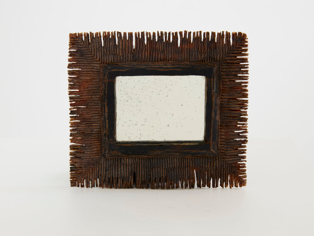 Line Vautrin pair of déchiquetée talosel resin mirrors 1960