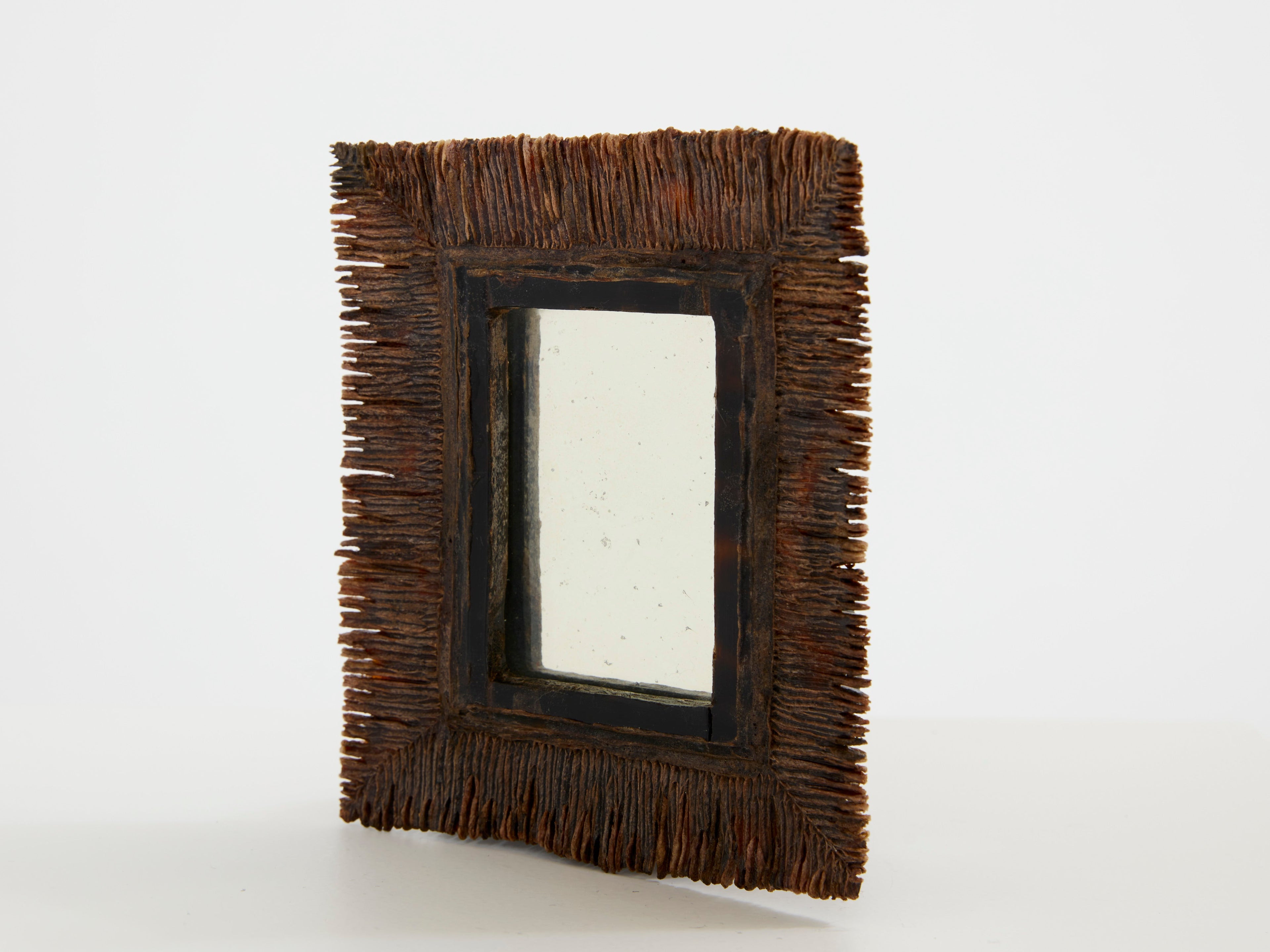 Line Vautrin pair of déchiquetée talosel resin mirrors 1960
