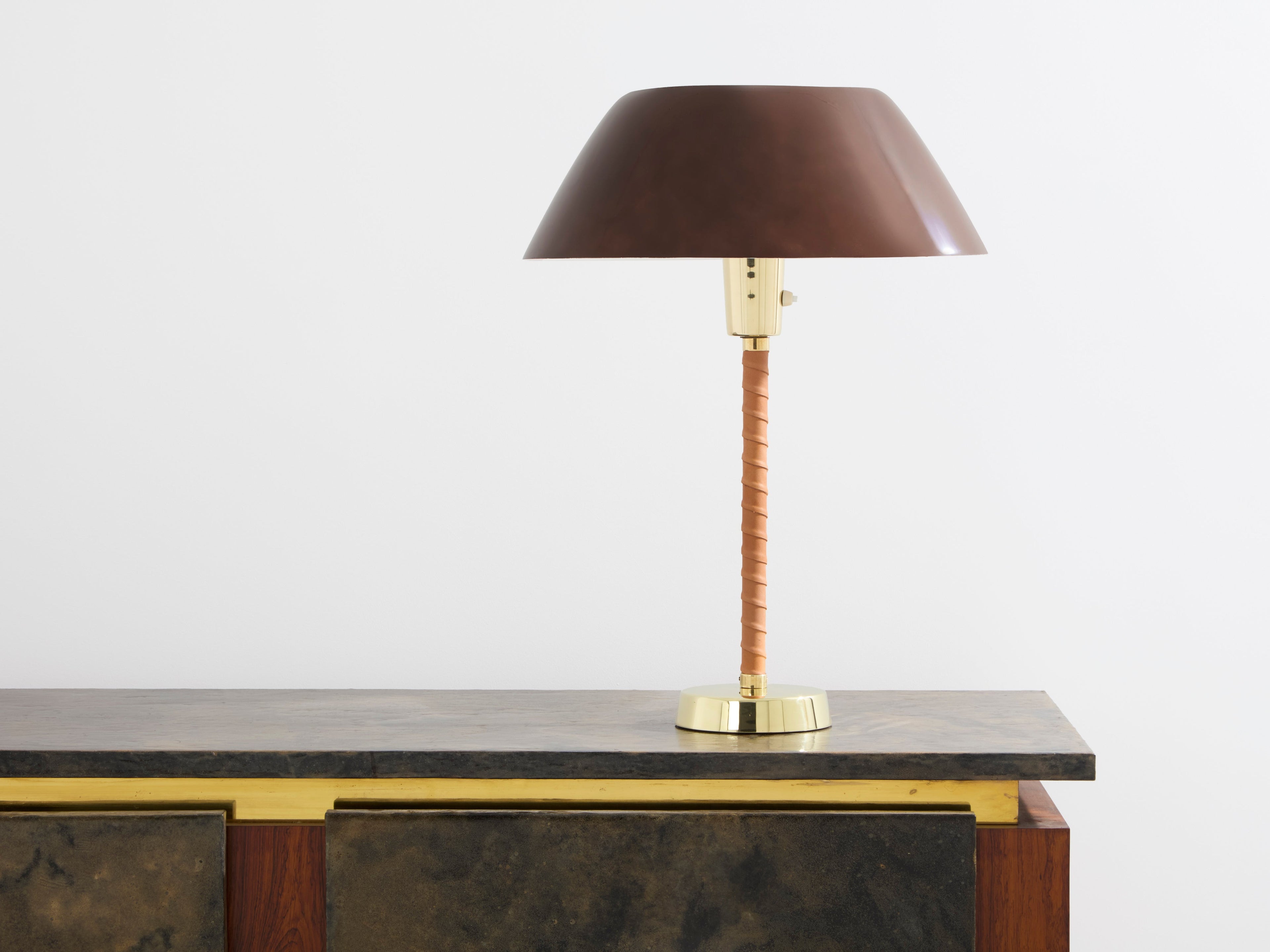Lisa Johansson-Pape senator table lamp brass leather 1950