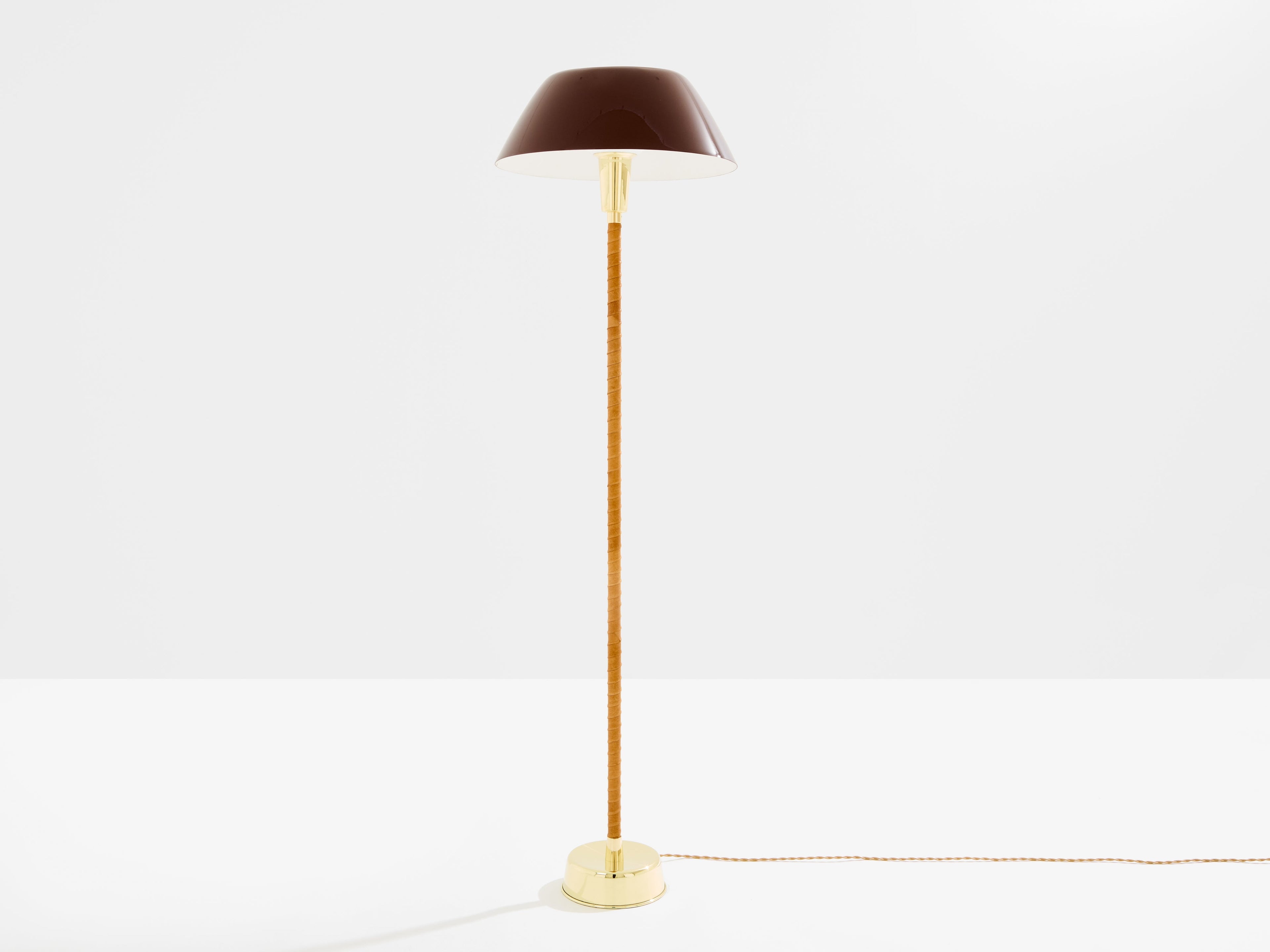 Lisa Johansson-Pape Ihanne floor lamp brass leather 1950