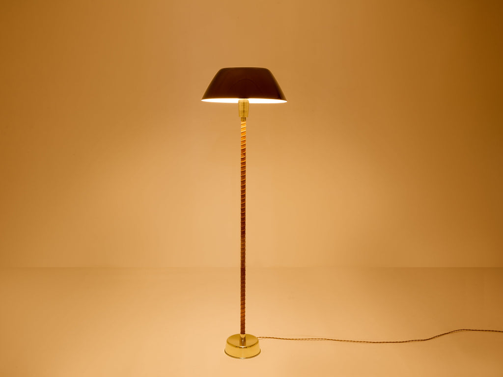 Lisa Johansson-Pape Ihanne floor lamp brass leather 1950