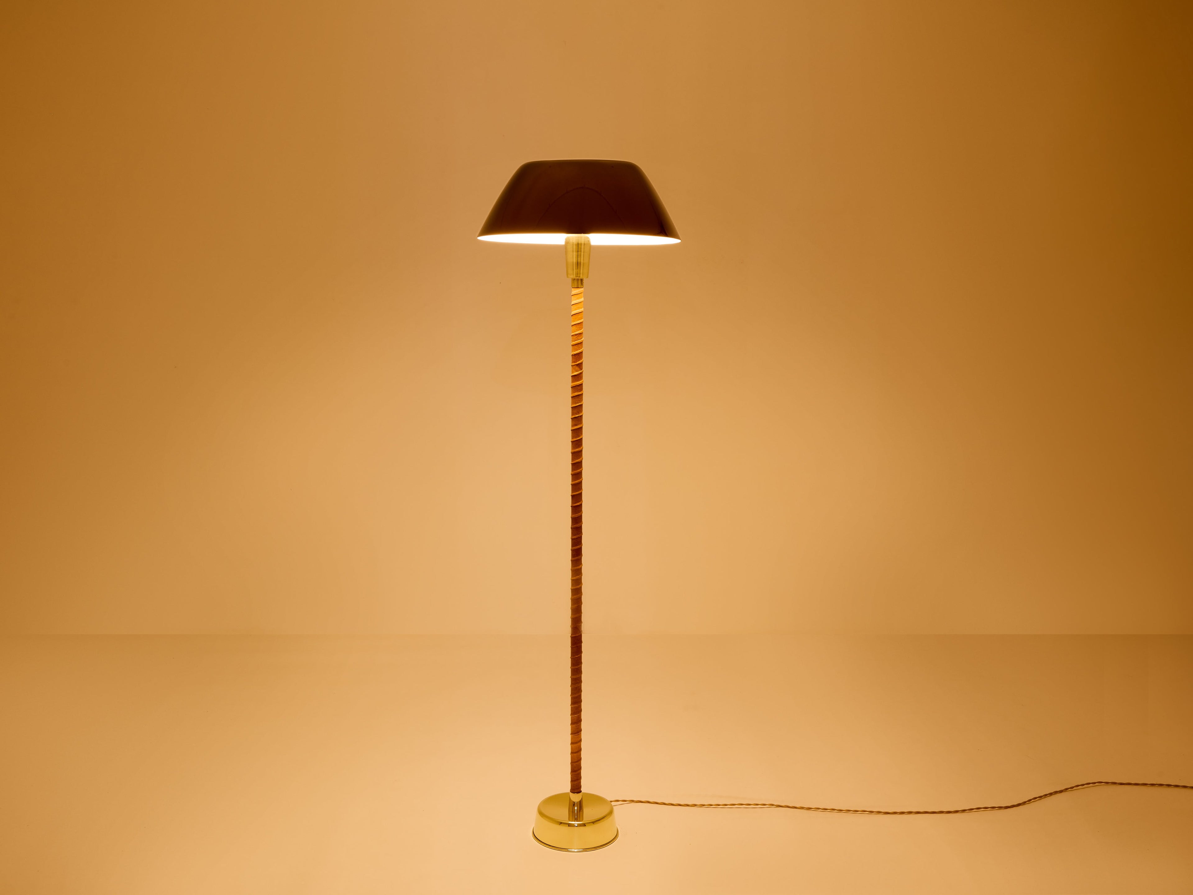 Lisa Johansson-Pape Ihanne floor lamp brass leather 1950