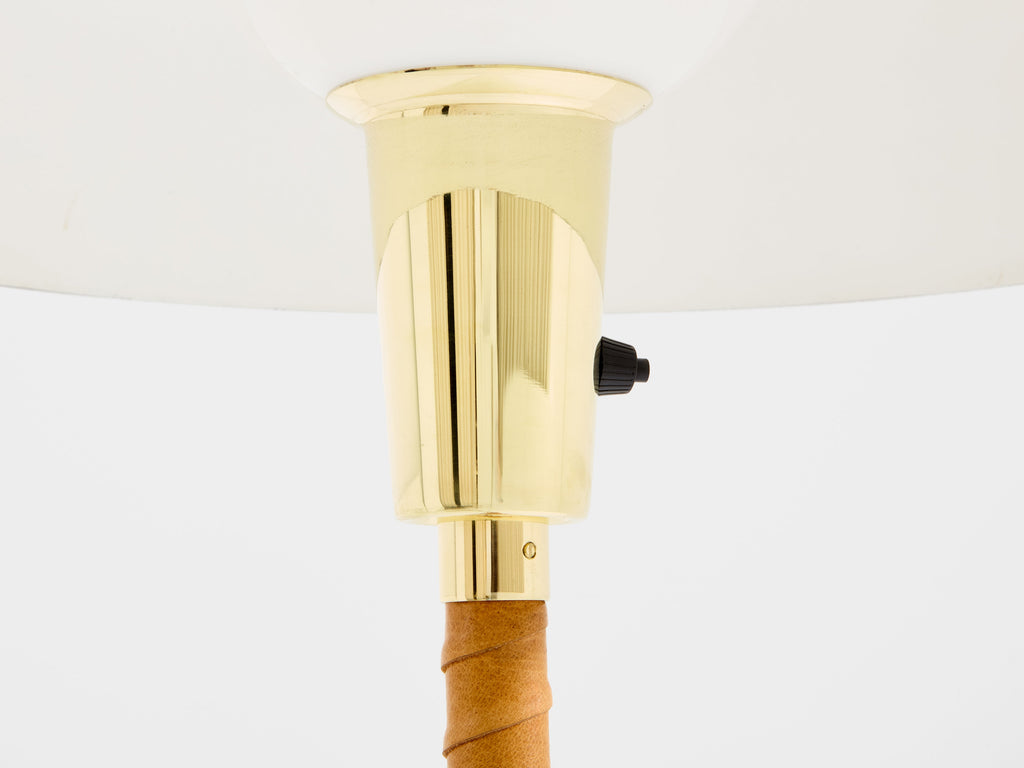 Lisa Johansson-Pape Ihanne floor lamp brass leather 1950