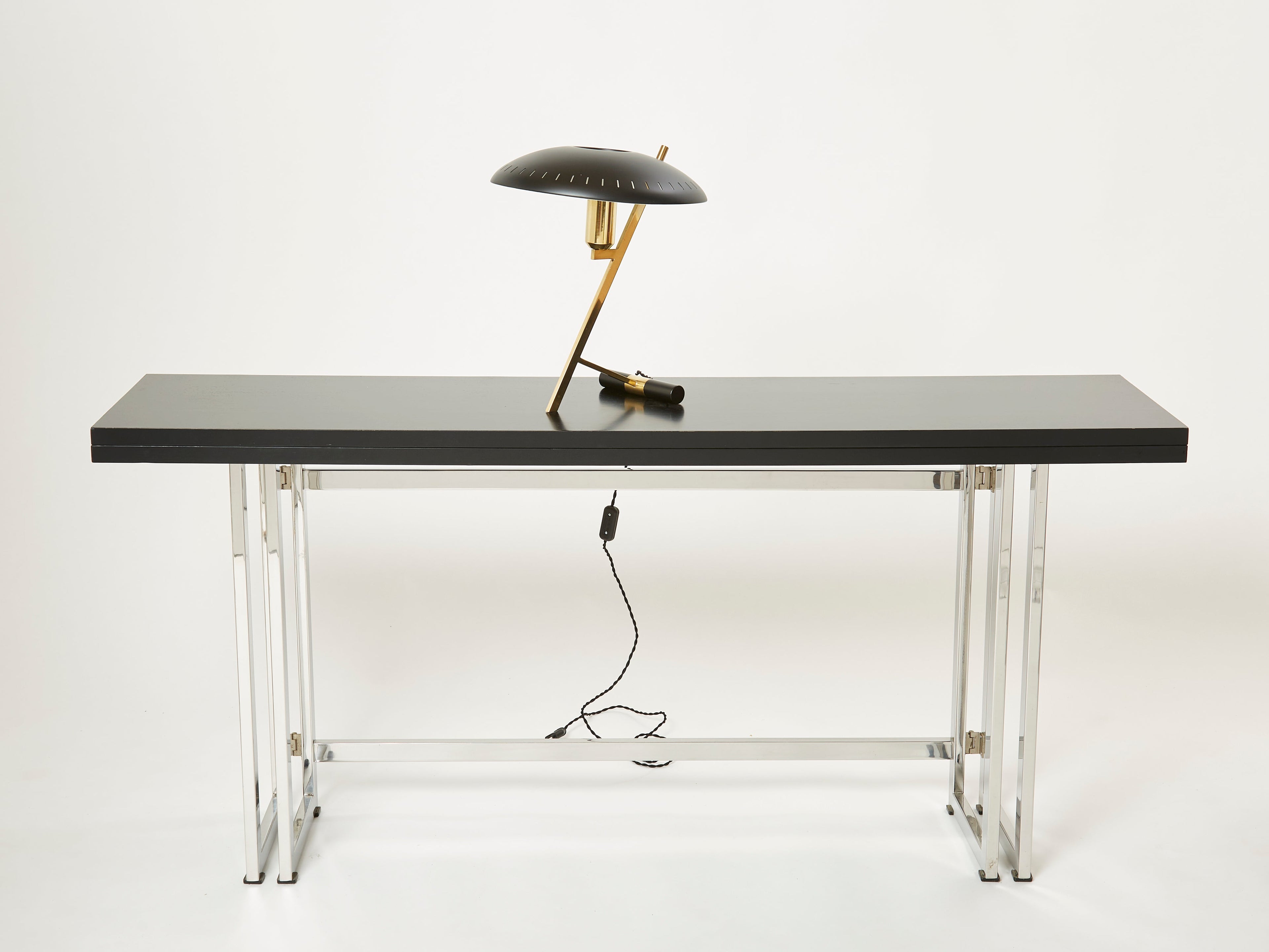 Louis Kalff for Philips Z Decora desk lamp black metal brass 1950s
