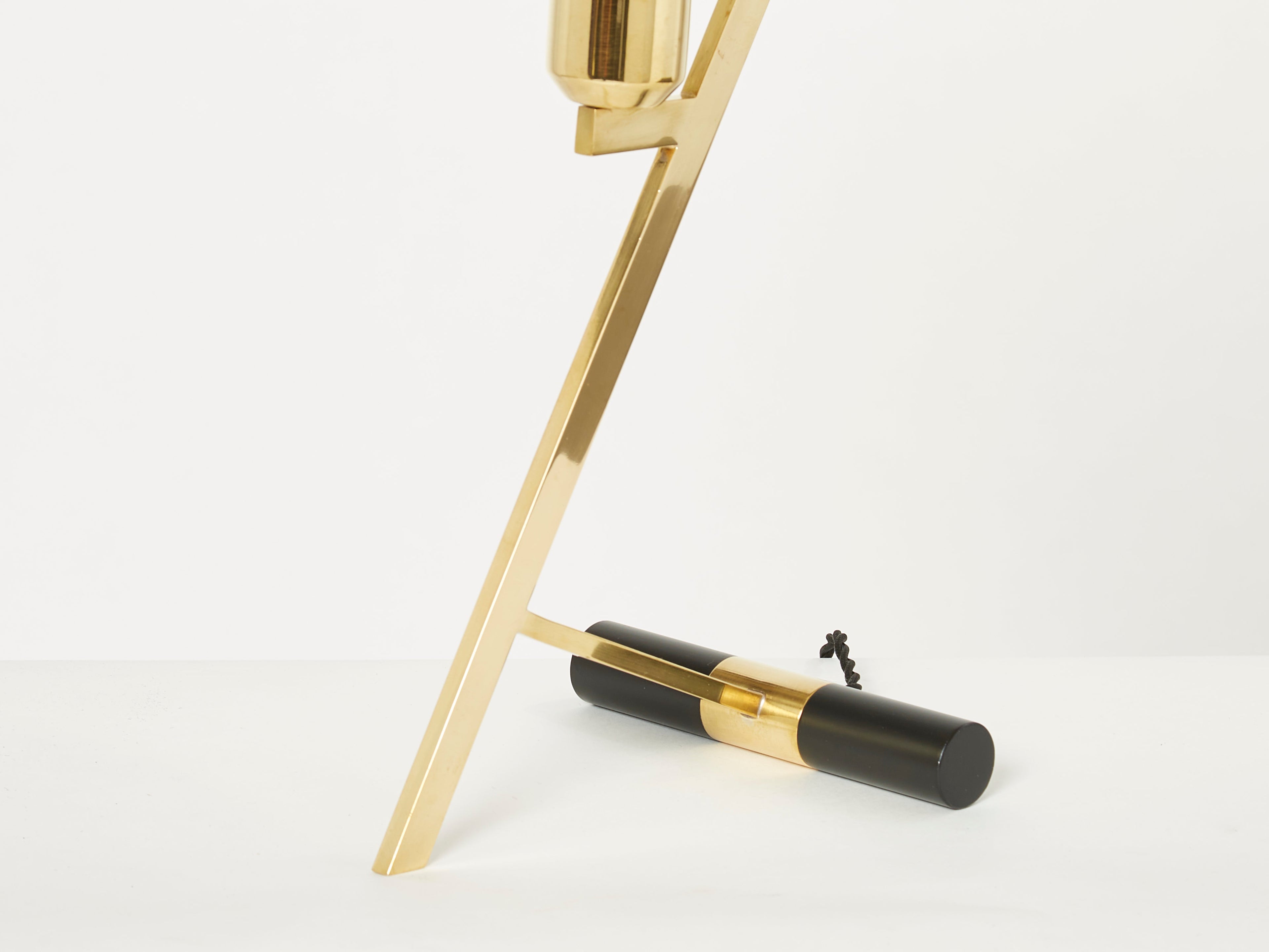 Louis Kalff for Philips Z Decora desk lamp black metal brass 1950s