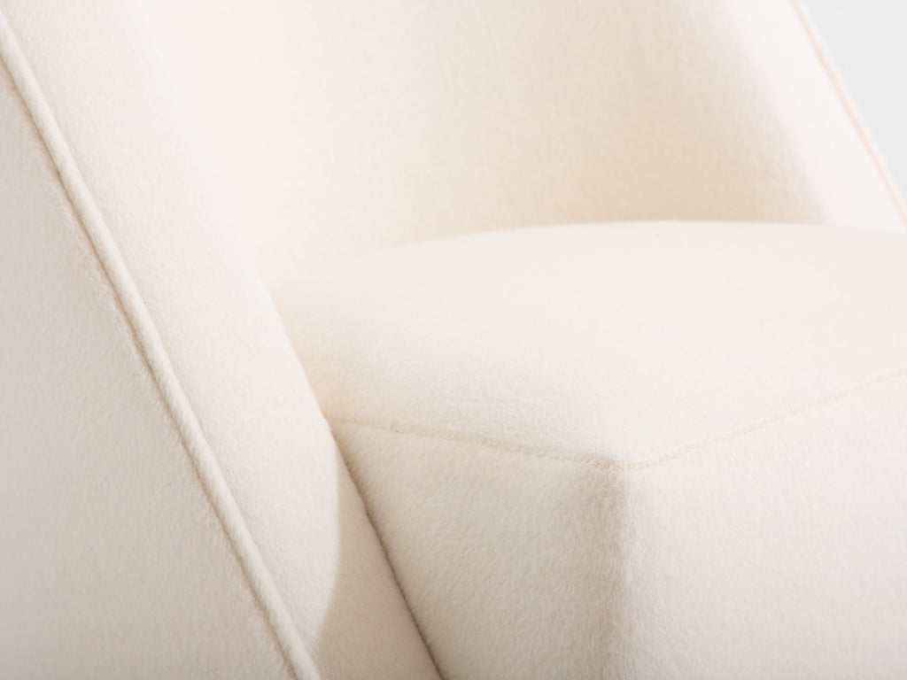 Louis Sognot pair of modernist armchairs walnut white alpaca 1927