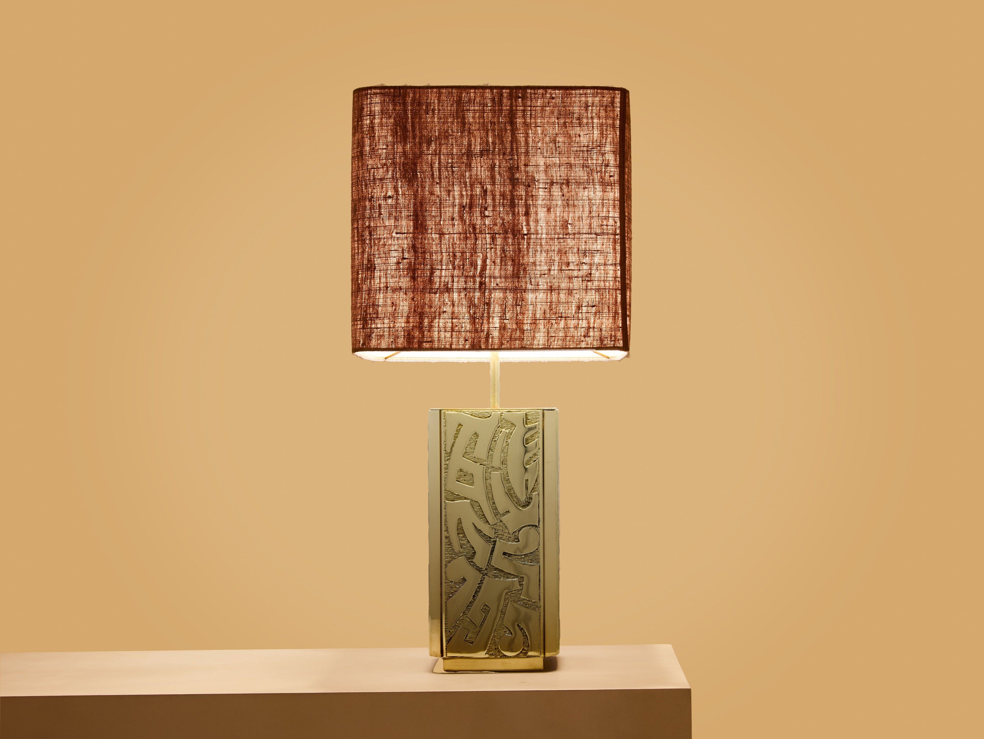 Lova Creation signed brass table lamp late 1970s