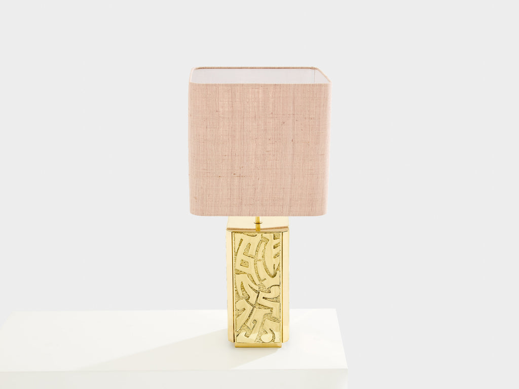 Lova Creation signed brass table lamp late 1970s