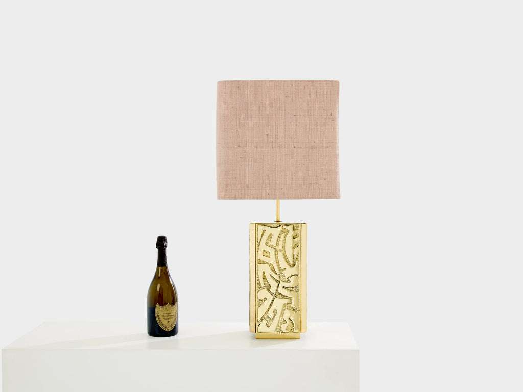 Lova Creation signed brass table lamp late 1970s