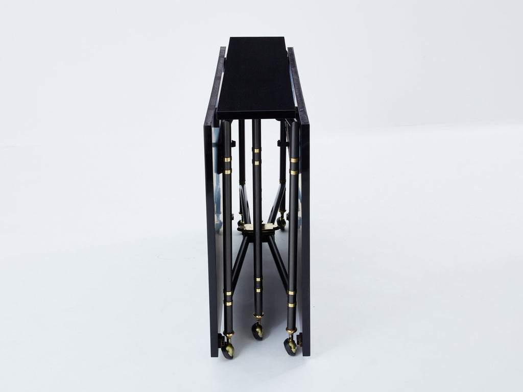 Maison Jansen Royal dining table black lacquered top 1960s