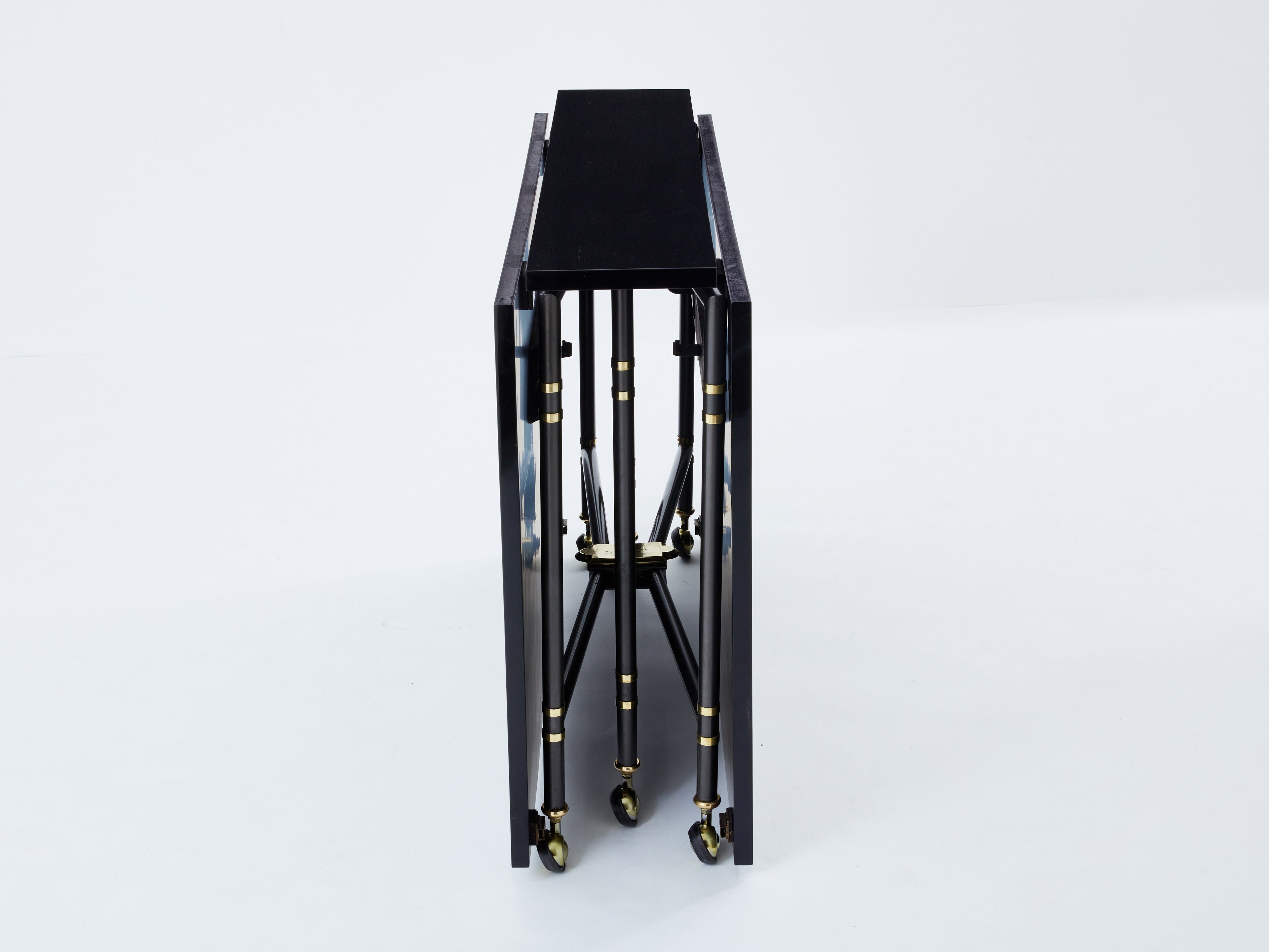 Maison Jansen Royal dining table black lacquered top 1960s