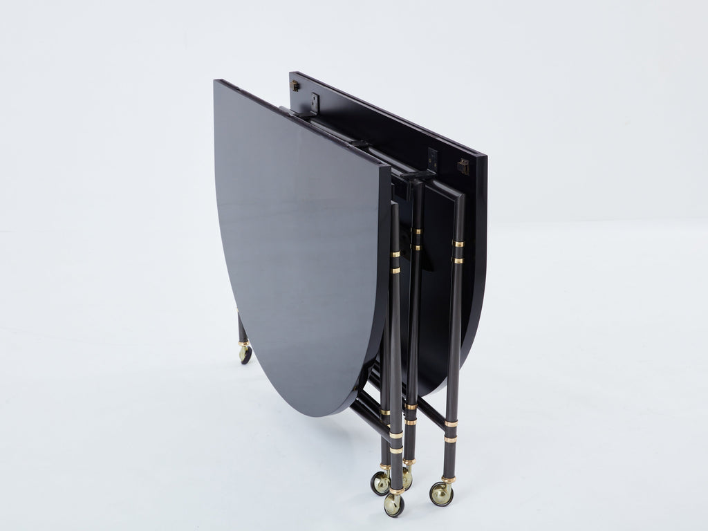 Maison Jansen Royal dining table black lacquered top 1960s