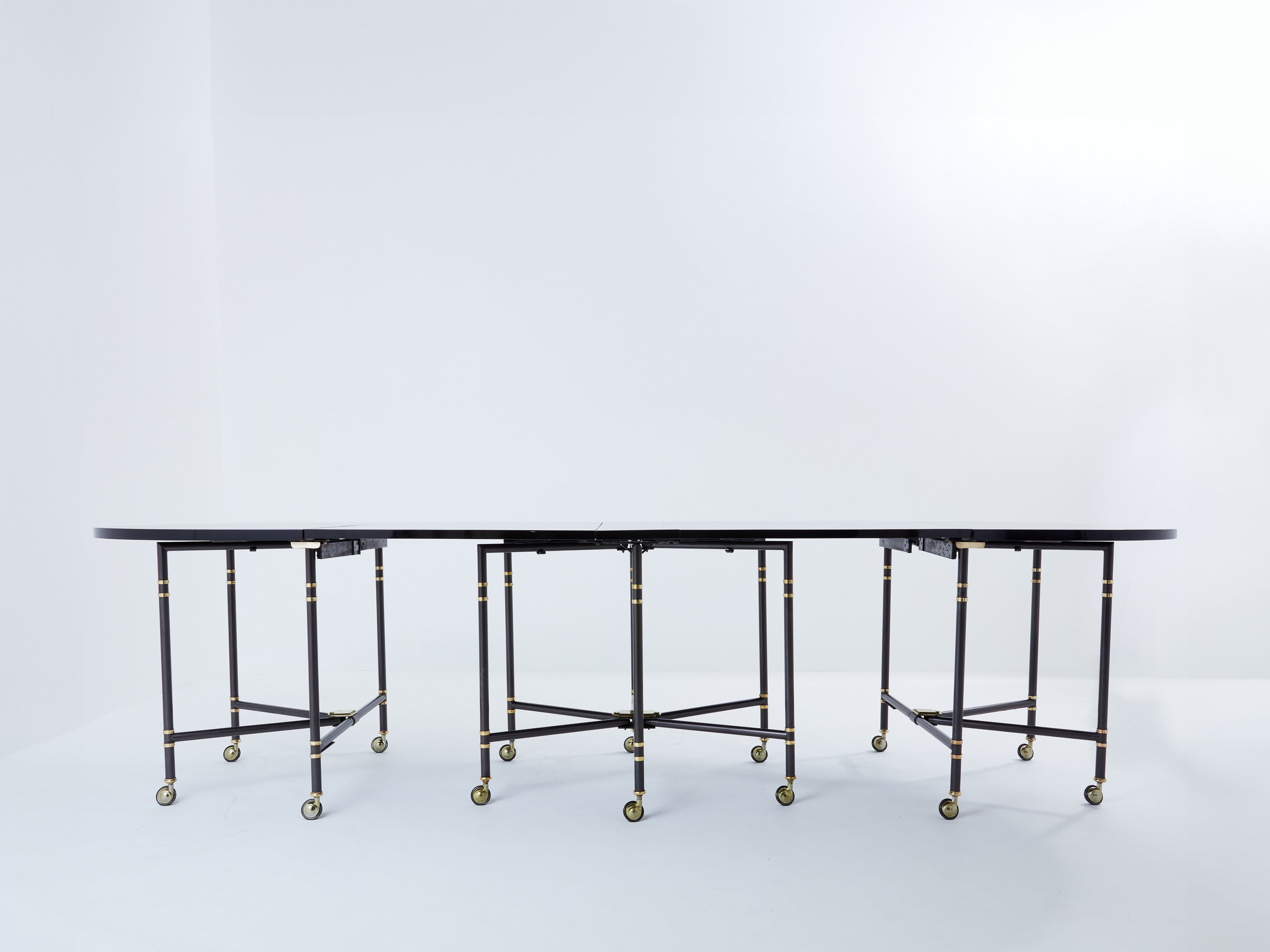 Maison Jansen Royal dining table black lacquered top 1960s