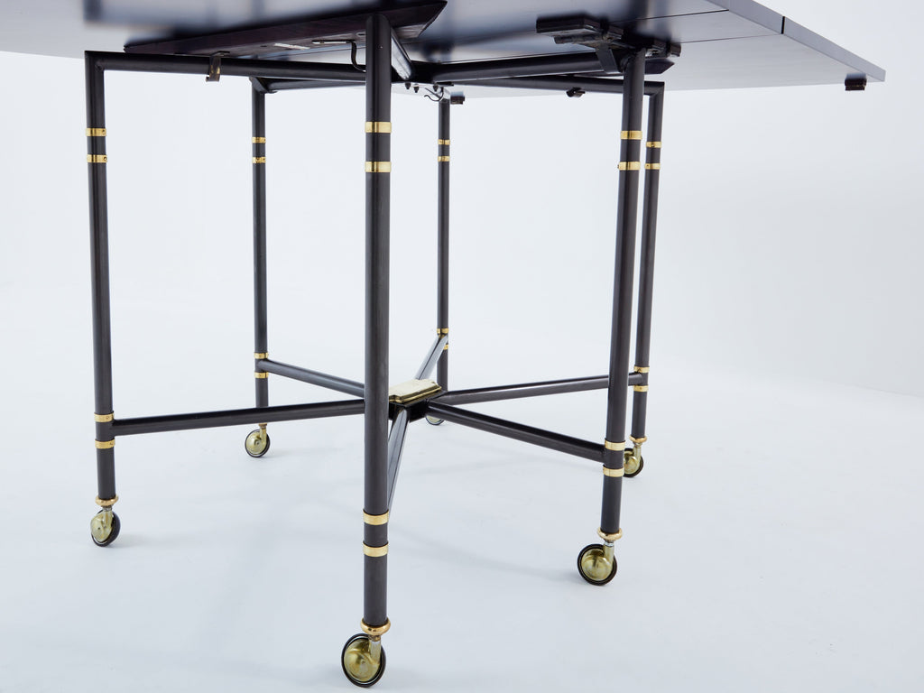 Maison Jansen Royal dining table black lacquered top 1960s