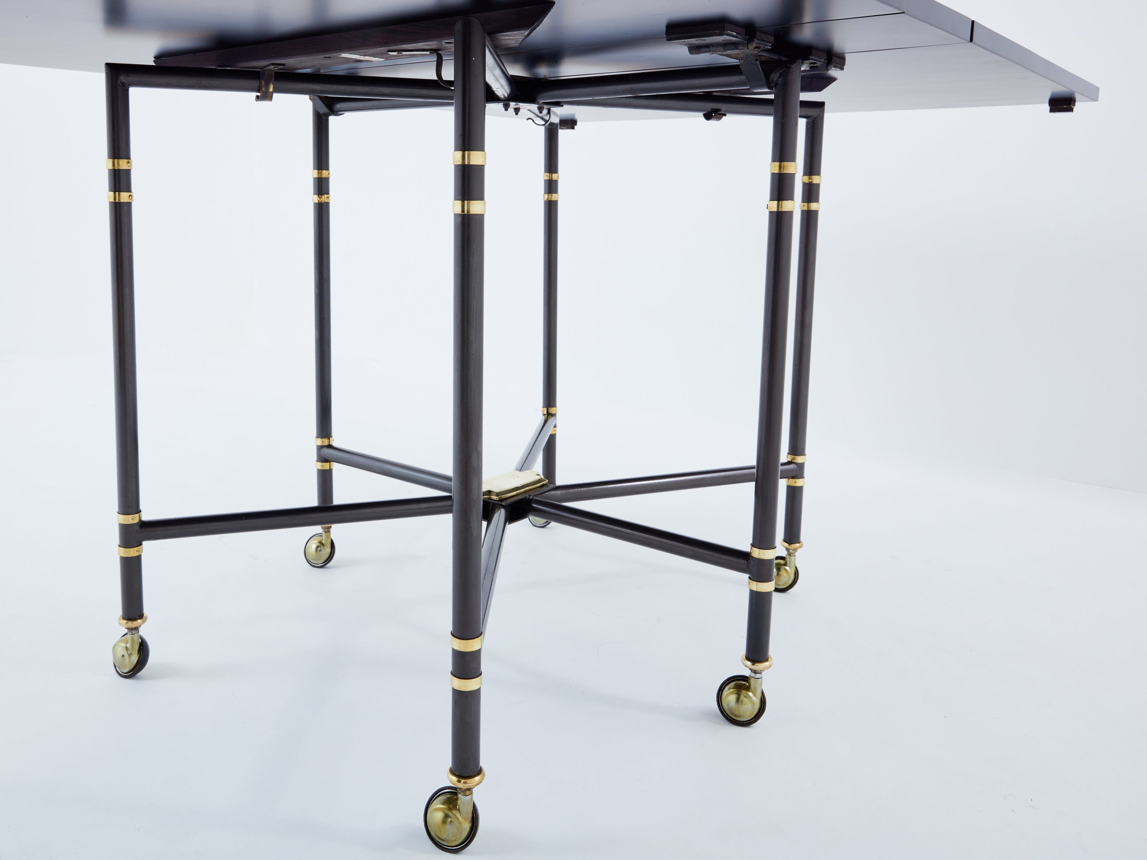 Maison Jansen Royal dining table black lacquered top 1960s