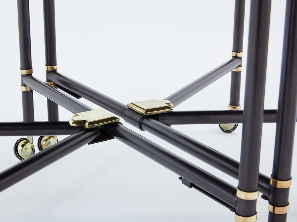 Maison Jansen Royal dining table black lacquered top 1960s