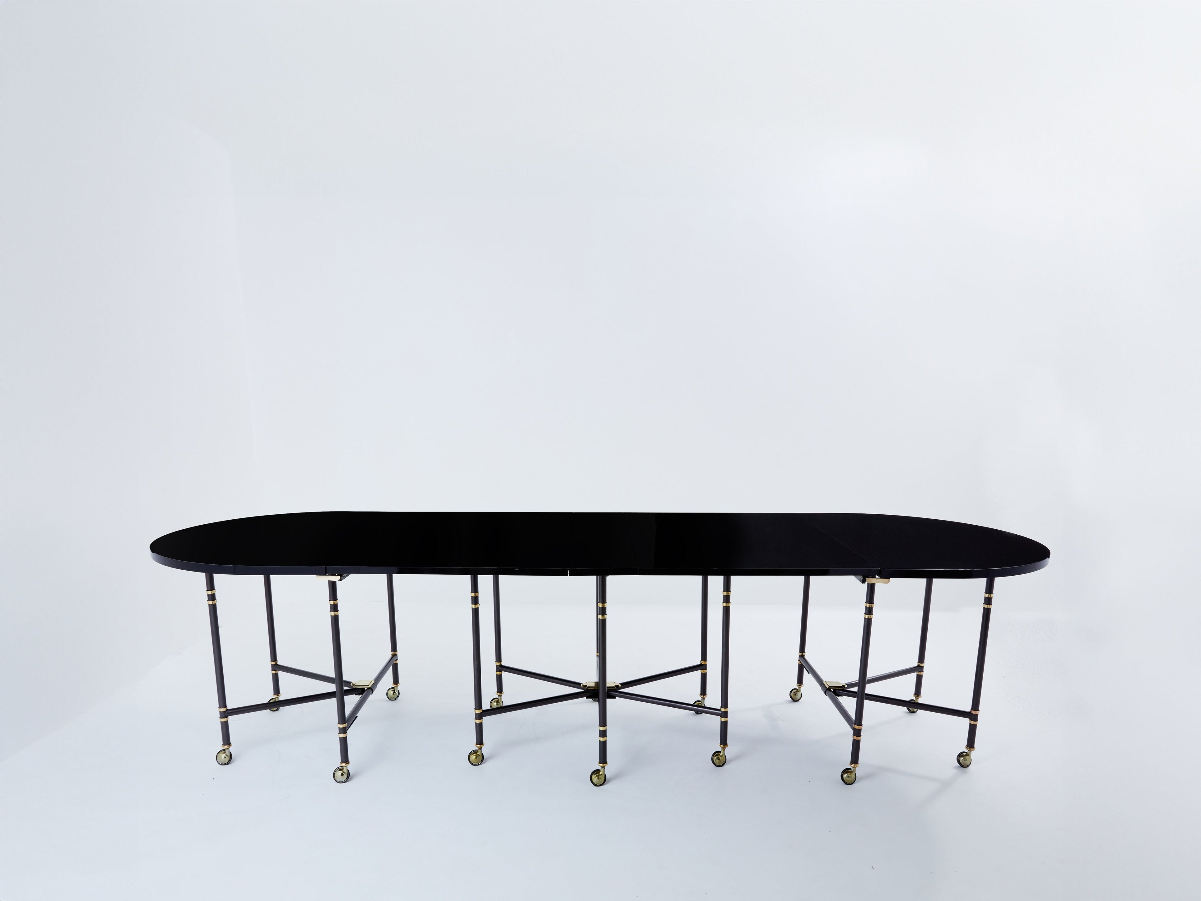 Maison Jansen Royal dining table black lacquered top 1960s