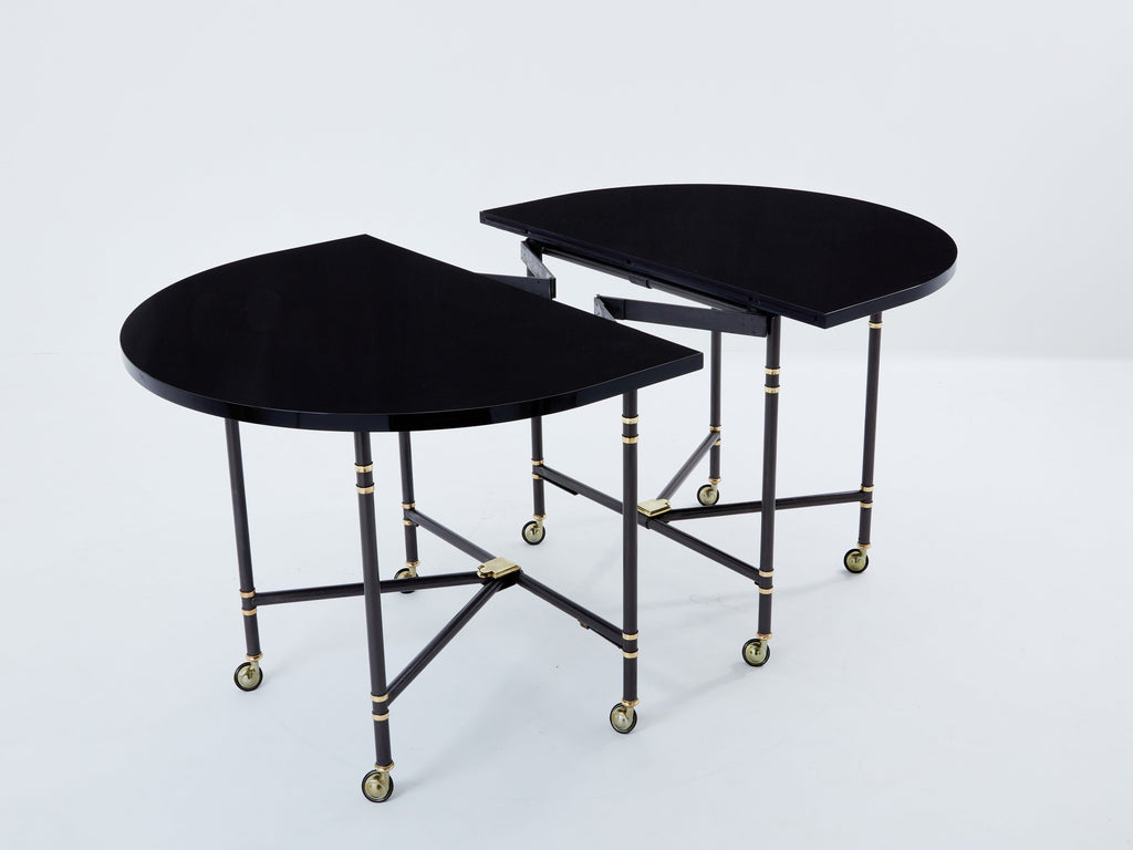 Maison Jansen Royal dining table black lacquered top 1960s