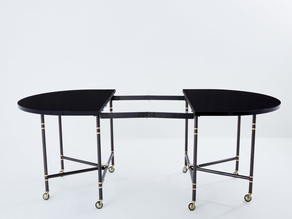 Maison Jansen Royal dining table black lacquered top 1960s