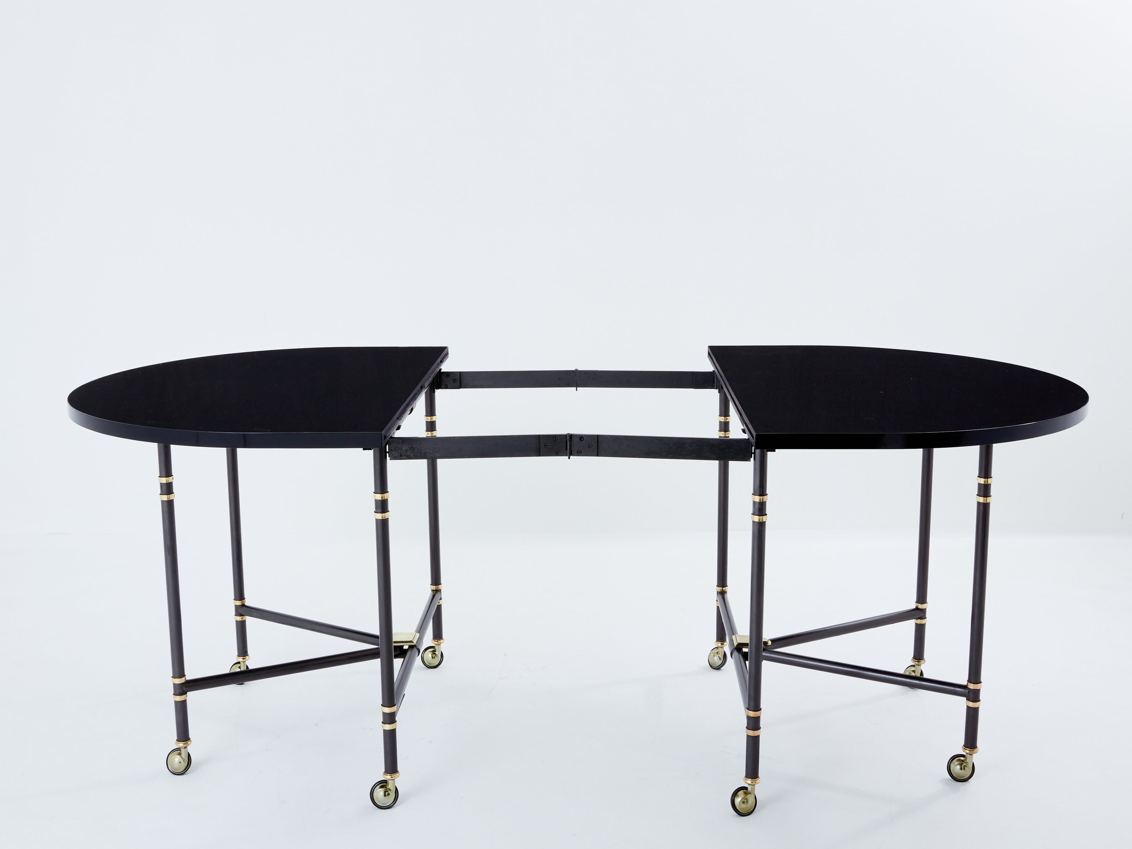 Maison Jansen Royal dining table black lacquered top 1960s