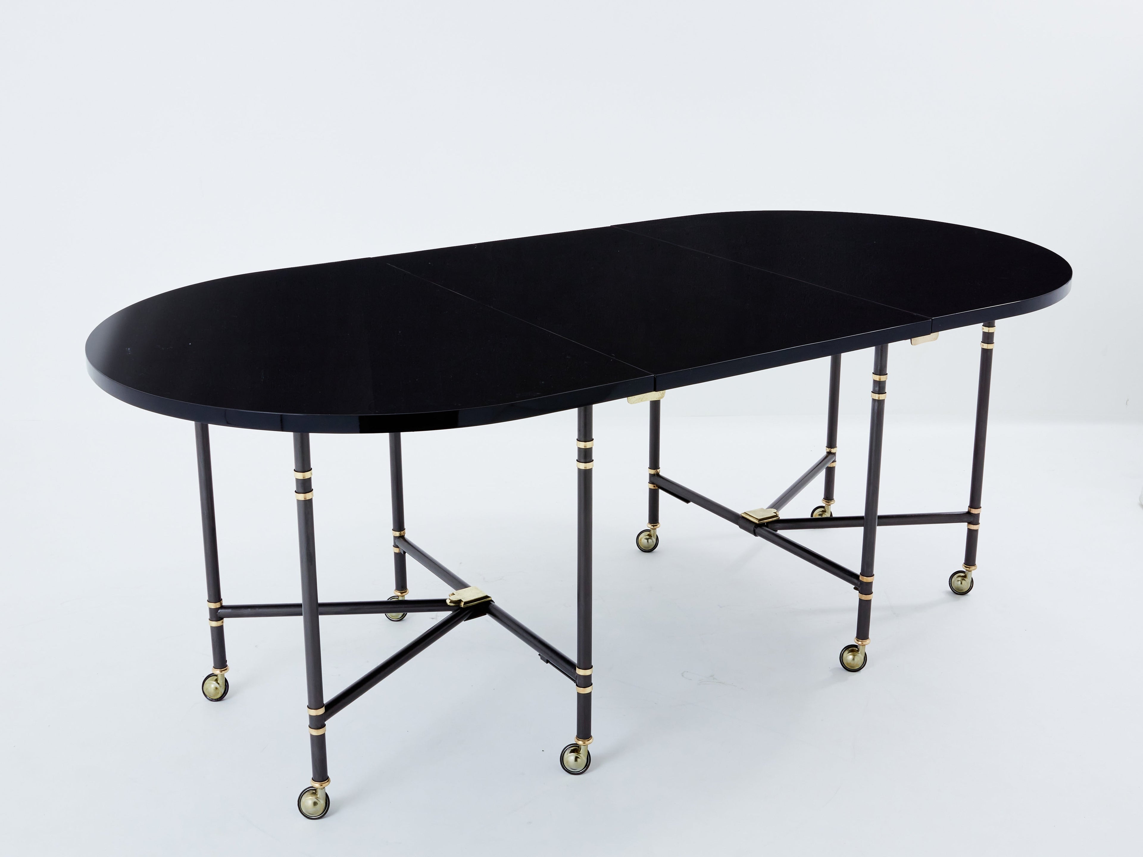 Maison Jansen Royal dining table black lacquered top 1960s