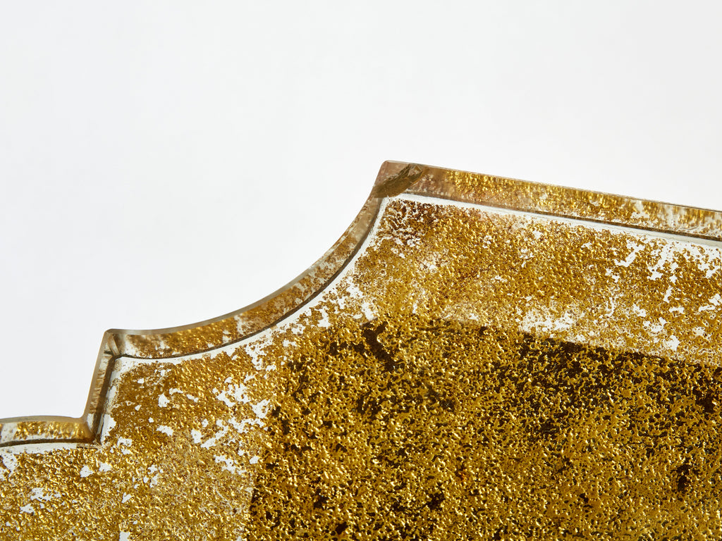 Maison Baguès bronze Saint Gobain gilded glass coffee table 1950s
