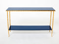 Maison Baguès foliage bronze blue lacquered console table 1960s