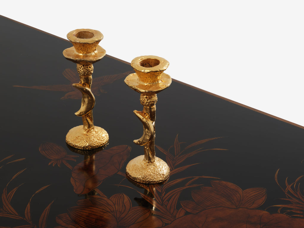 Maison Baguès bamboo brass Chinese lacquered coffee table 1950s