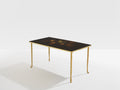 Maison Baguès bamboo brass chinese lacquered small coffee table 1950s