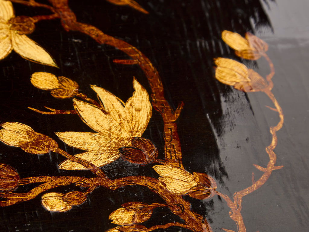Maison Baguès bamboo bronze chinoiserie lacquered end tables 1940s