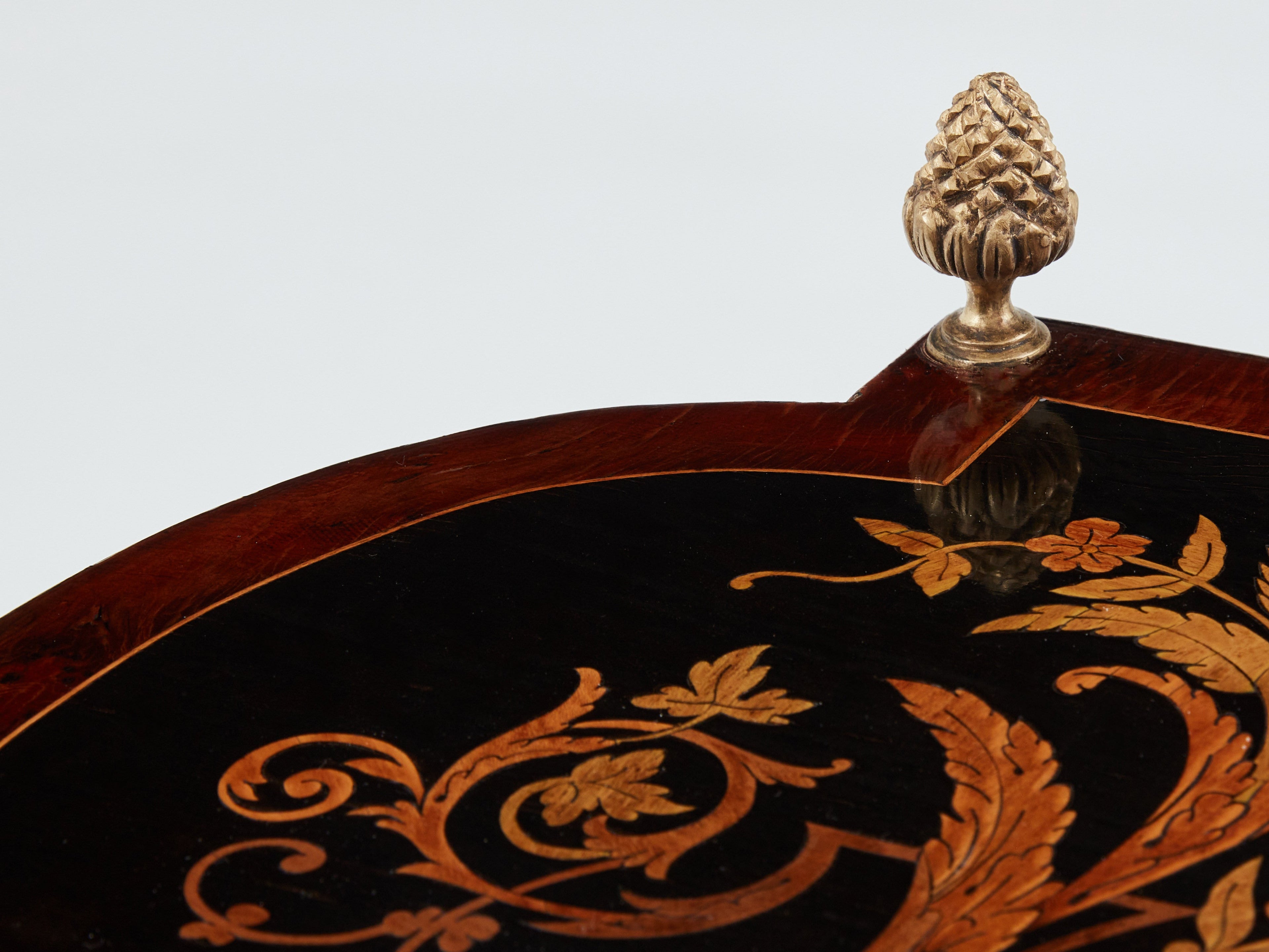 Maison Baguès bronze bamboo wood marquetry side tables 1940s