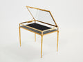 Maison Baguès foliage bronze vitrine table 1950s