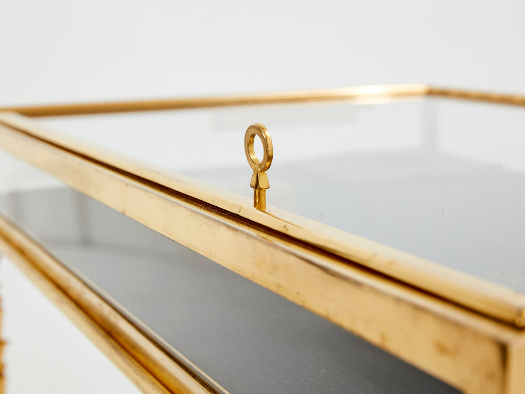 Maison Baguès foliage bronze vitrine table 1950s