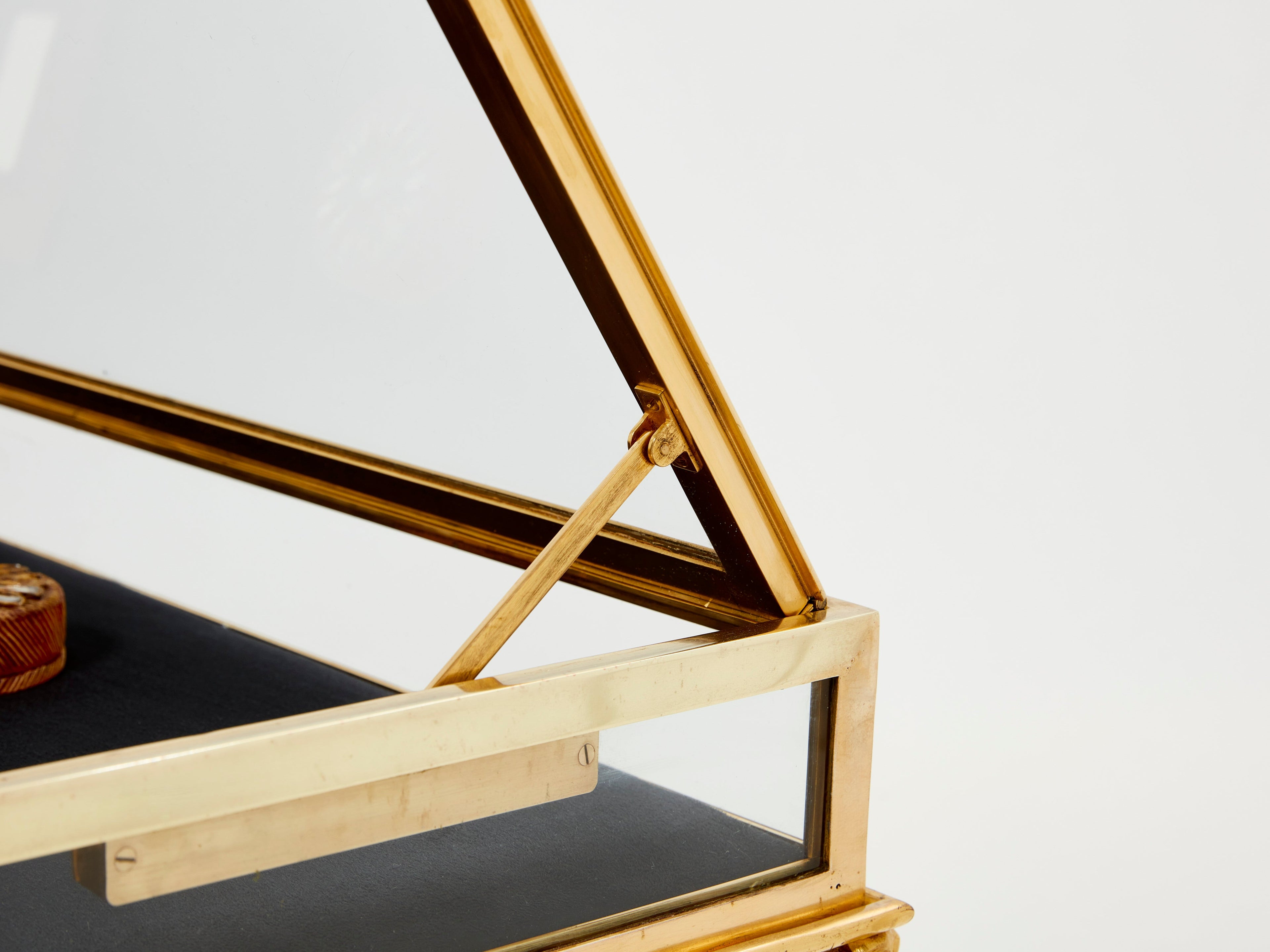 Maison Baguès foliage bronze vitrine table 1950s