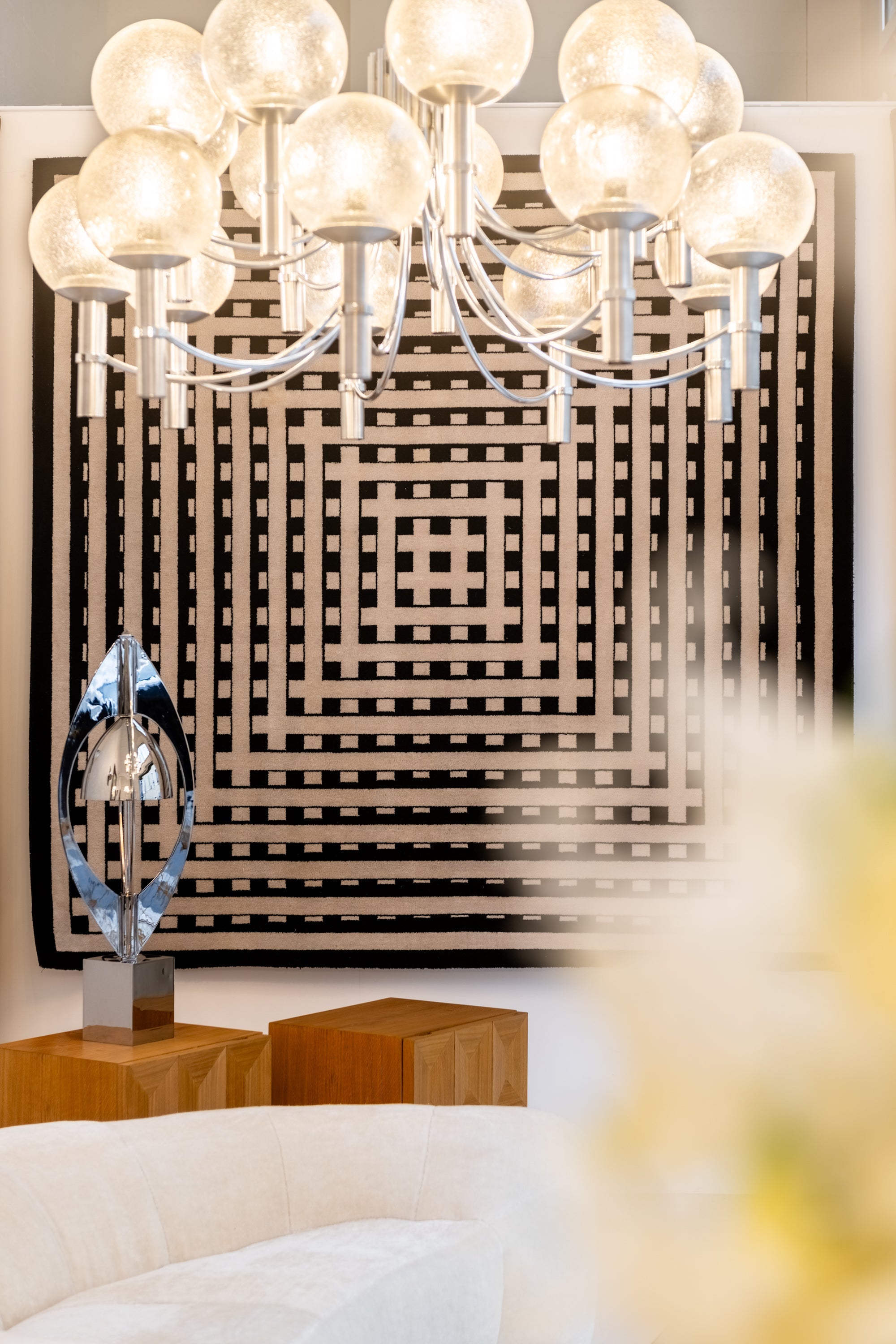 Jacques Charles for Maison Charles Ogive nickel metal lamp 1965