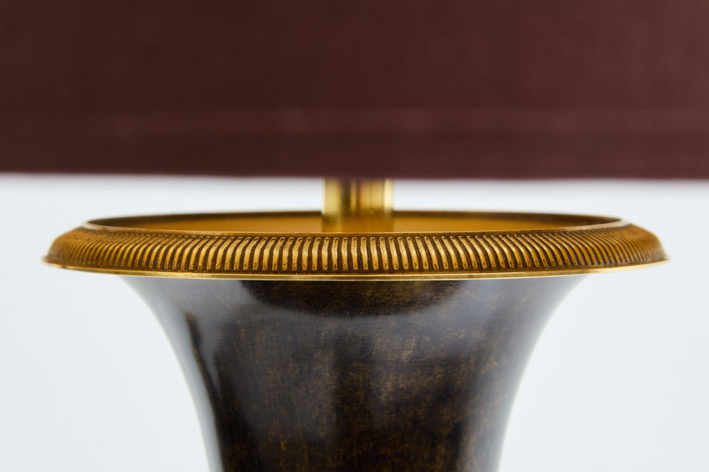 Maison Charles pair of patinated brass lamps 1950s