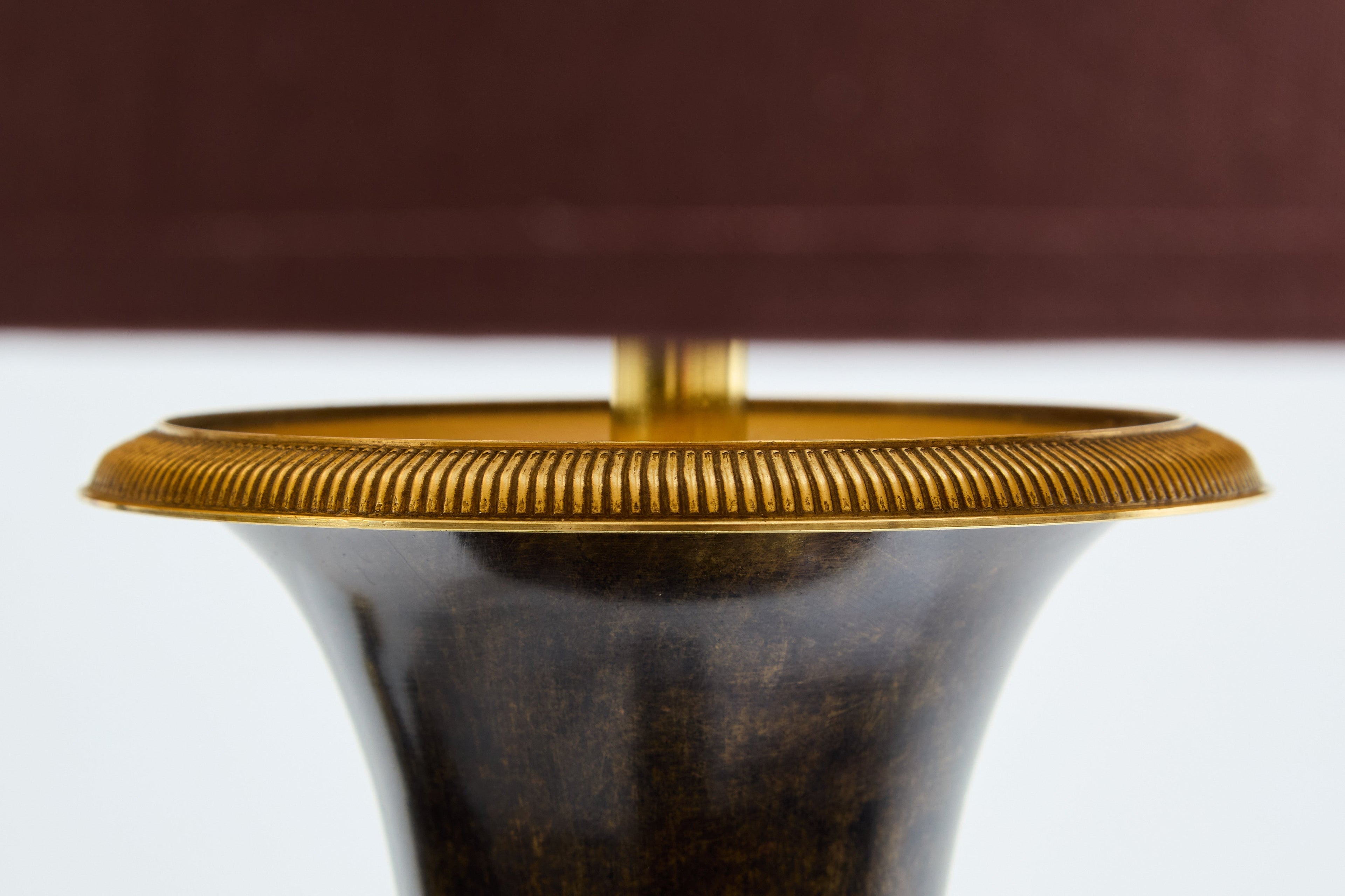Maison Charles pair of patinated brass lamps 1950s